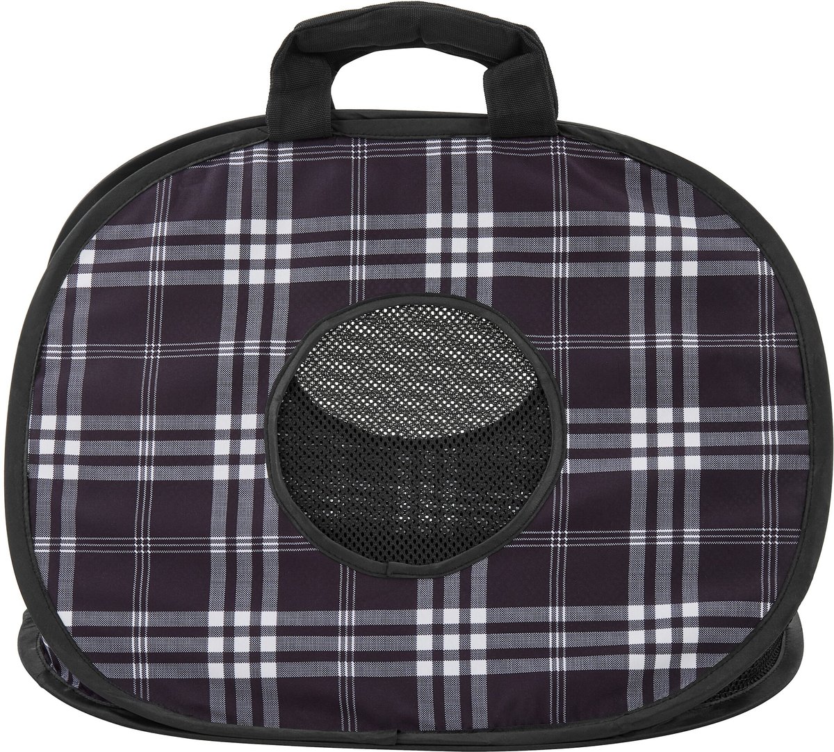 FRISCO Collapsible Cat Carrier Bag, Black Plaid