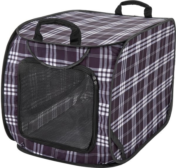 Frisco Collapsible Cat Cage, Litter Box, & Mat, Black Plaid slide 1 of 9