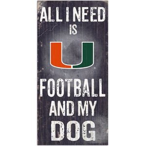Fan Creations NCAA "All I Need is Football & My Dog" Wall Décor, University of Miami