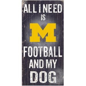 Fan Creations NCAA "All I Need is Football & My Dog" Wall Décor, University of Michigan