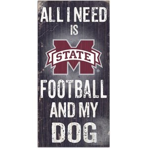 Fan Creations NCAA "All I Need is Football & My Dog" Wall Décor, Miss State