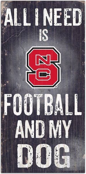 Fan Creations NCAA "All I Need is Football & My Dog" Wall Décor, NC State slide 1 of 1