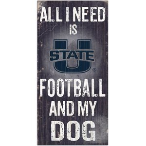 Fan Creations NCAA "All I Need is Football & My Dog" Wall Décor, Utah State