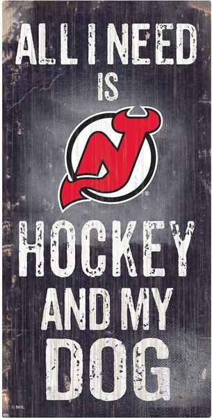 Fan Creations NHL "All I Need is Hockey & My Dog" Wall Décor, New Jersey Devils slide 1 of 1