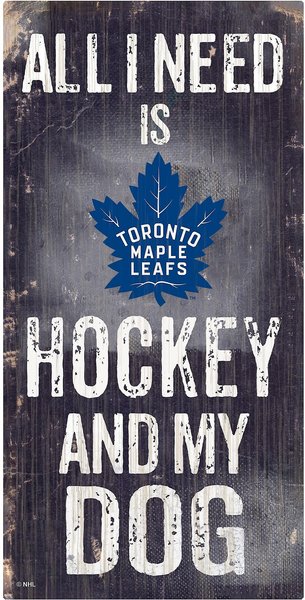 Fan Creations NHL "All I Need is Hockey & My Dog" Wall Décor, Toronto Maple Leafs slide 1 of 1