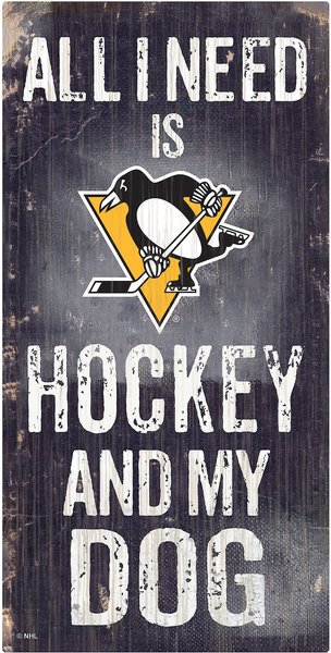 Fan Creations NHL "All I Need is Hockey & My Dog" Wall Décor, Pittsburgh Penguins slide 1 of 1