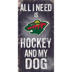 Fan Creations NHL "All I Need is Hockey & My Dog" Wall Décor, Minnesota Wild