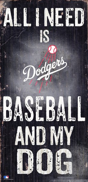 Fan Creations MLB "All I Need is Baseball & My Dog" Wall Décor, Los Angeles Dodgers  slide 1 of 1