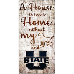 Fan Creations NCAA "A House is Not A Home Without My Dog" Wall Décor, Utah State