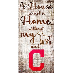 Fan Creations MLB "A House is Not A Home Without My Dog" Wall Décor, Cleveland Guardians