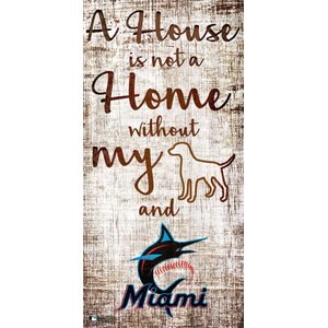 Fan Creations MLB "A House is Not A Home Without My Dog" Wall Décor, Miami Marlins