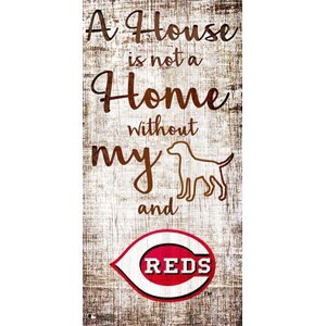 Fan Creations MLB "A House is Not A Home Without My Dog" Wall Décor, Cincinnati Reds
