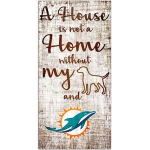 Fan Creations NFL "A House is Not A Home Without My Dog" Wall Décor, Miami Dolphins