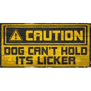 Fan Creations "Dog Can't hold it's licker" Wall Décor