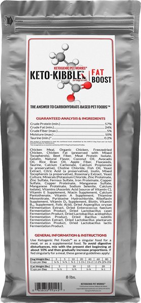 Ketogenic Pet Food Keto-Kibble Fat Boost Dry Dog & Cat Food, 8-lb bag slide 1 of 3