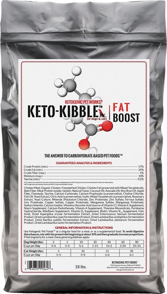 Ketogenic Pet Food Keto-Kibble Fat Boost Dry Dog & Cat Food, 18-lb bag slide 1 of 3