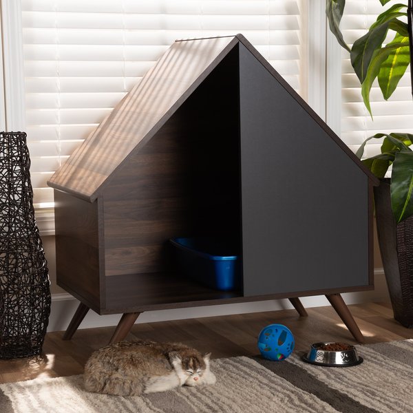 Discontinued BAXTON STUDIO Adina 2Door Cat Litter Box Cover House