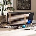 Baxton Studio Anson Cat Litter Box Cover House, Dark Grey & Oak