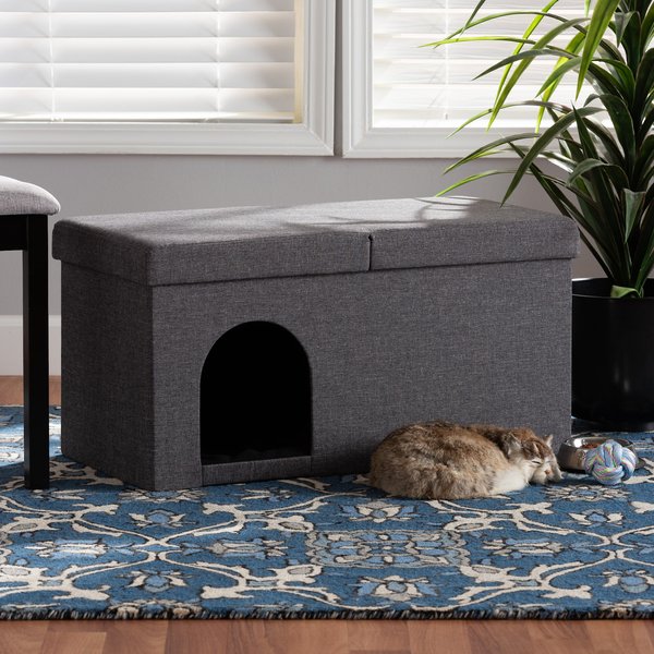 Baxton Studio Kean Wood Cat Litter Box Cover House