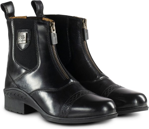 B Vertigo Womens Saturn Front-Zip Leather Paddock Boots, Black, EU 36 slide 1 of 4
