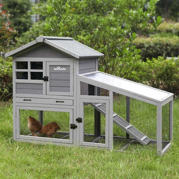 PAWHUT Wooden A-Frame Outdoor Rabbit Hutch - Chewy.com