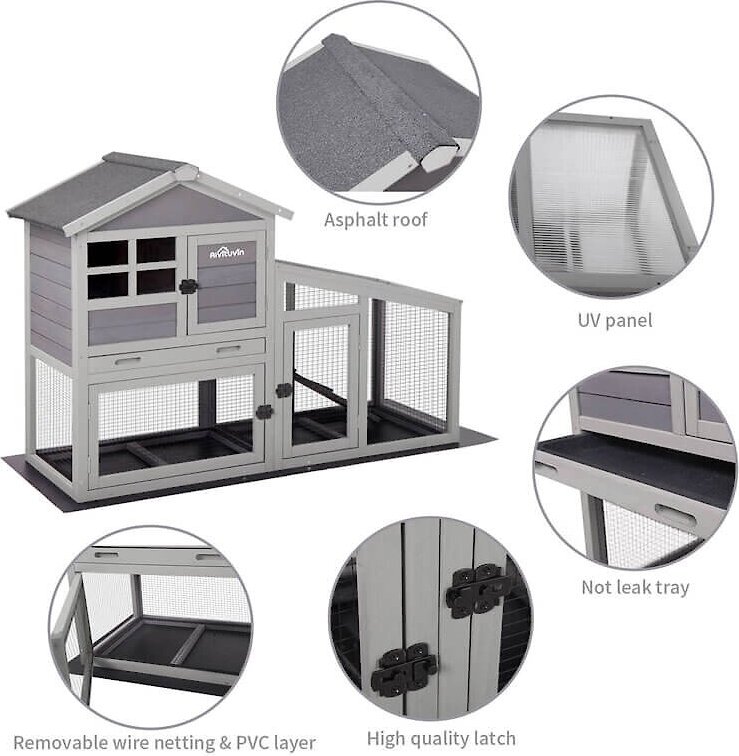 Aivituvin 38.1-in Indoor & Outdoor Rabbit Hutch