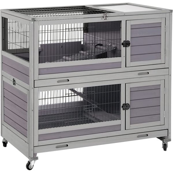 AIVITUVIN 39-in Indoor & Outdoor Wheeled Rabbit Cage - Chewy.com