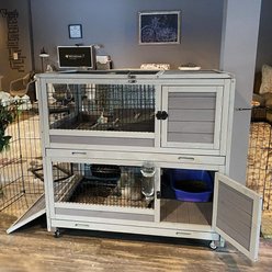 Aivituvin 39-in Indoor & Outdoor Wheeled Rabbit Cage slide 2 of 8