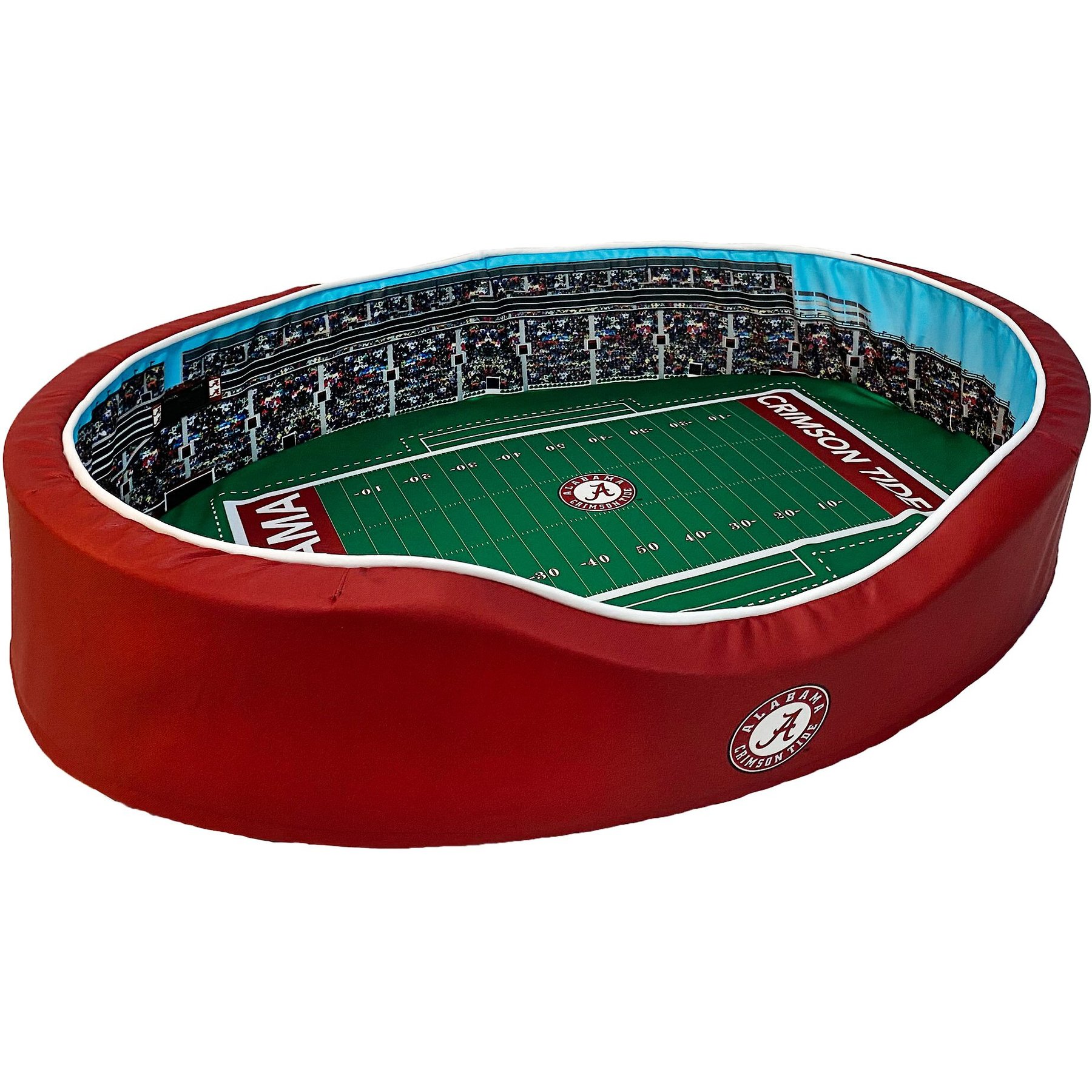 StadiumSpot SEC College Stadium Bolster Dog Bed with Removable Cover, University of Alabama, Medium