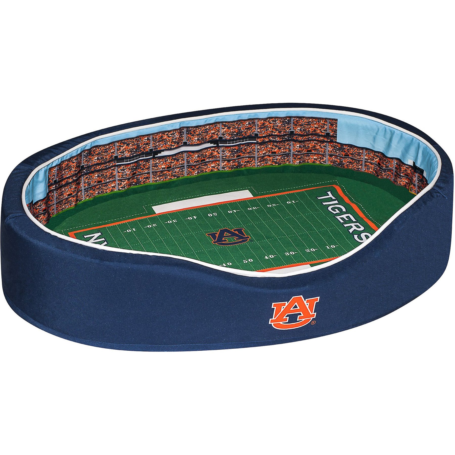 StadiumSpot SEC College Stadium Bolster Dog Bed with Removable Cover, Auburn University, Small