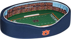 StadiumSpot SEC College Stadium Bolster Dog Bed with Removable Cover, Auburn University, Medium