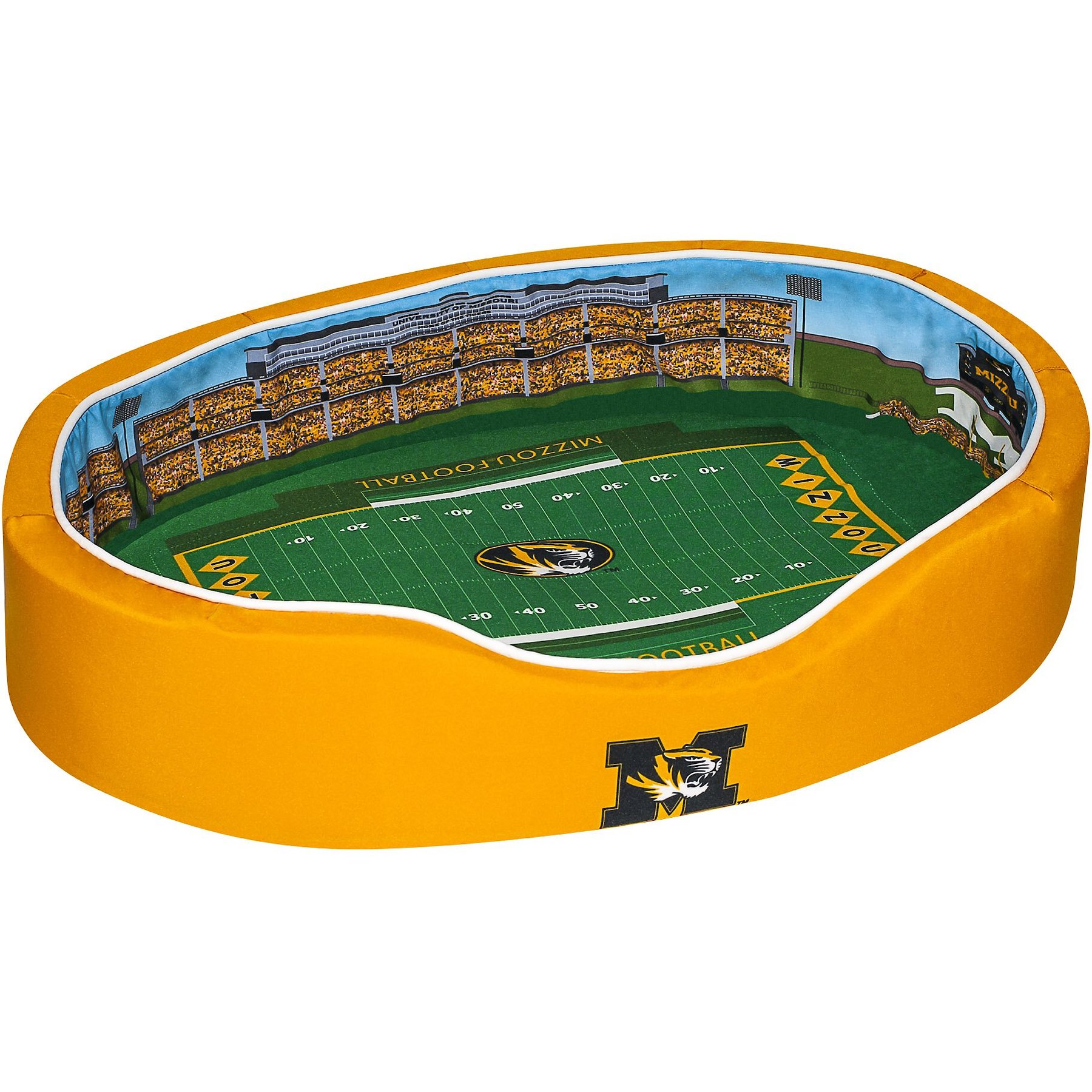 StadiumSpot SEC College Stadium Bolster Dog Bed with Removable Cover, University of Missouri, Small