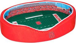 StadiumSpot ACC College Stadium Bolster Dog Bed with Removable Cover, North Carolina State, Large