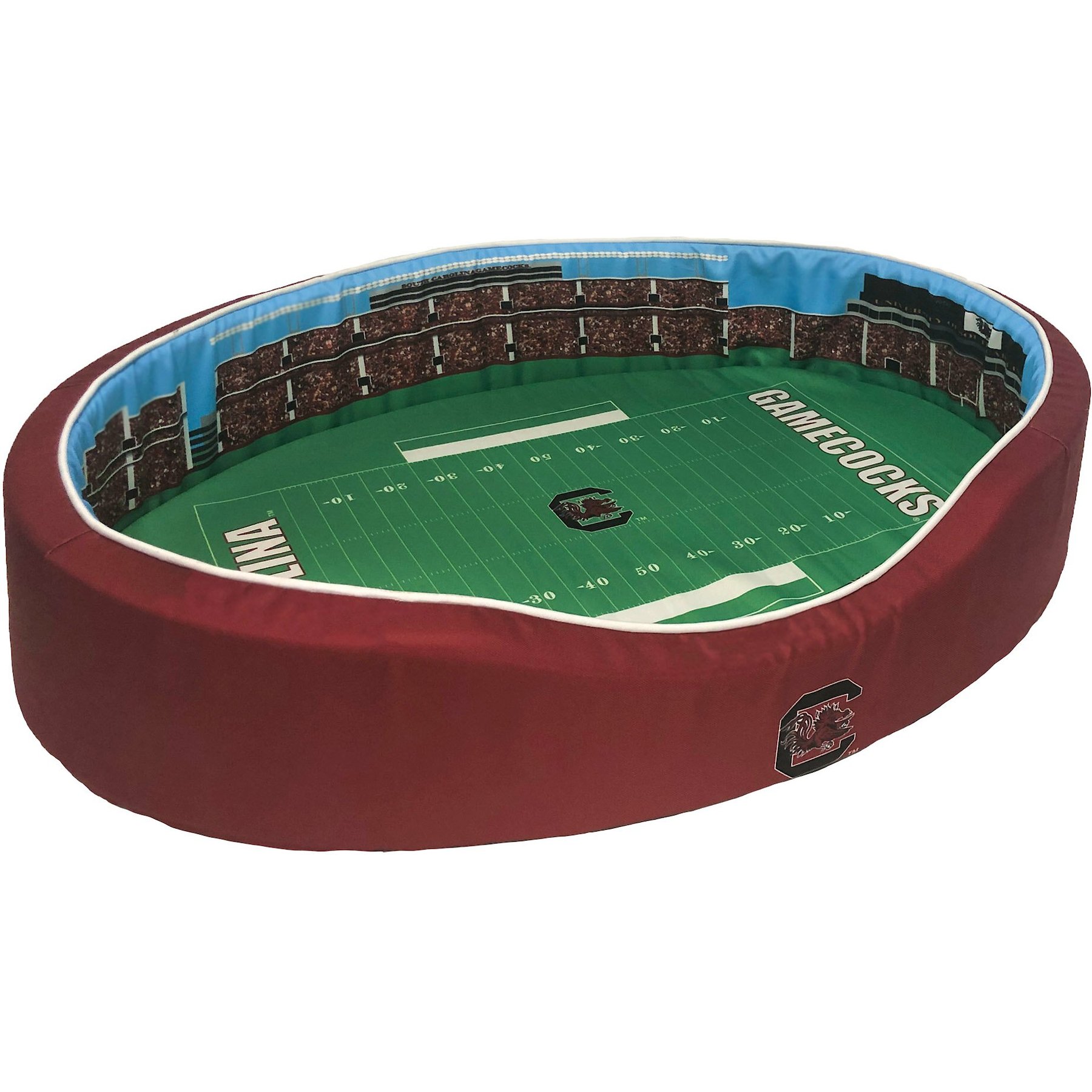 StadiumSpot SEC College Stadium Bolster Dog Bed with Removable Cover, University of South Carolina, Small