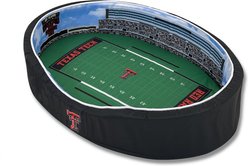 StadiumSpot Big 12 College Stadium Bolster Dog Bed with Removable Cover, Texas Tech University, Small slide 1 of 2