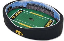 StadiumSpot Big 12 College Stadium Bolster Dog Bed with Removable Cover, University of Iowa, Large