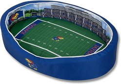 StadiumSpot Big 12 College Stadium Bolster Dog Bed with Removable Cover, Kansas, Large