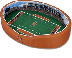 StadiumSpot Big 12 College Stadium Bolster Dog Bed with Removable Cover, Illinois, Large slide 1 of 2