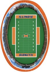 StadiumSpot Big 12 College Stadium Bolster Dog Bed with Removable Cover, Illinois, Large slide 2 of 2