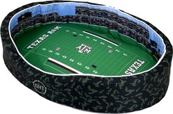 StadiumSpot x OHT Olive Camo College Stadium Bolster Dog Bed with Removable Cover, Texas A&M Aggies, Large