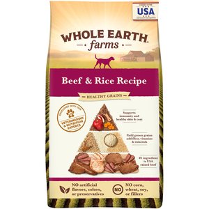 Whole Earth Farms Healthy Grains Beef & Rice Recipe Dry Dog Food, 25-lb bag