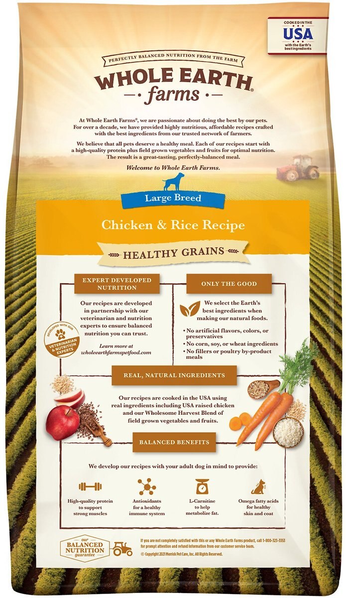 WHOLE EARTH FARMS Healthy Grains Large Breed Chicken & Rice Recipe Dry