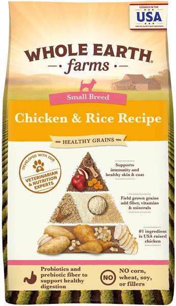 Whole Earth Farms Healthy Grains Small Breed Chicken & Rice Recipe Dry Dog Food, 12-lb bag slide 1 of 9