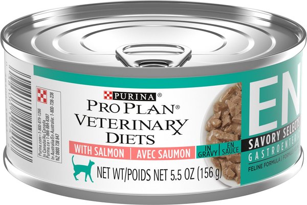 Purina Pro Plan Veterinary Diets EN Gastroenteric Savory Selects in Gravy with Salmon Wet Cat Food, 5.5-oz, case of 24 slide 1 of 9