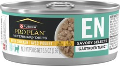 Purina Pro Plan Veterinary Diets EN Gastroenteric Savory Selects in Gravy with Chicken Wet Cat Food, 5.5-oz, case of 24