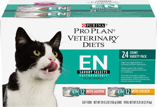 Purina Pro Plan Veterinary Diets EN Gastroenteric Savory Selects in Gravy Variety Pack Wet Cat Food, 5.5-oz, case of 24 slide 1 of 9