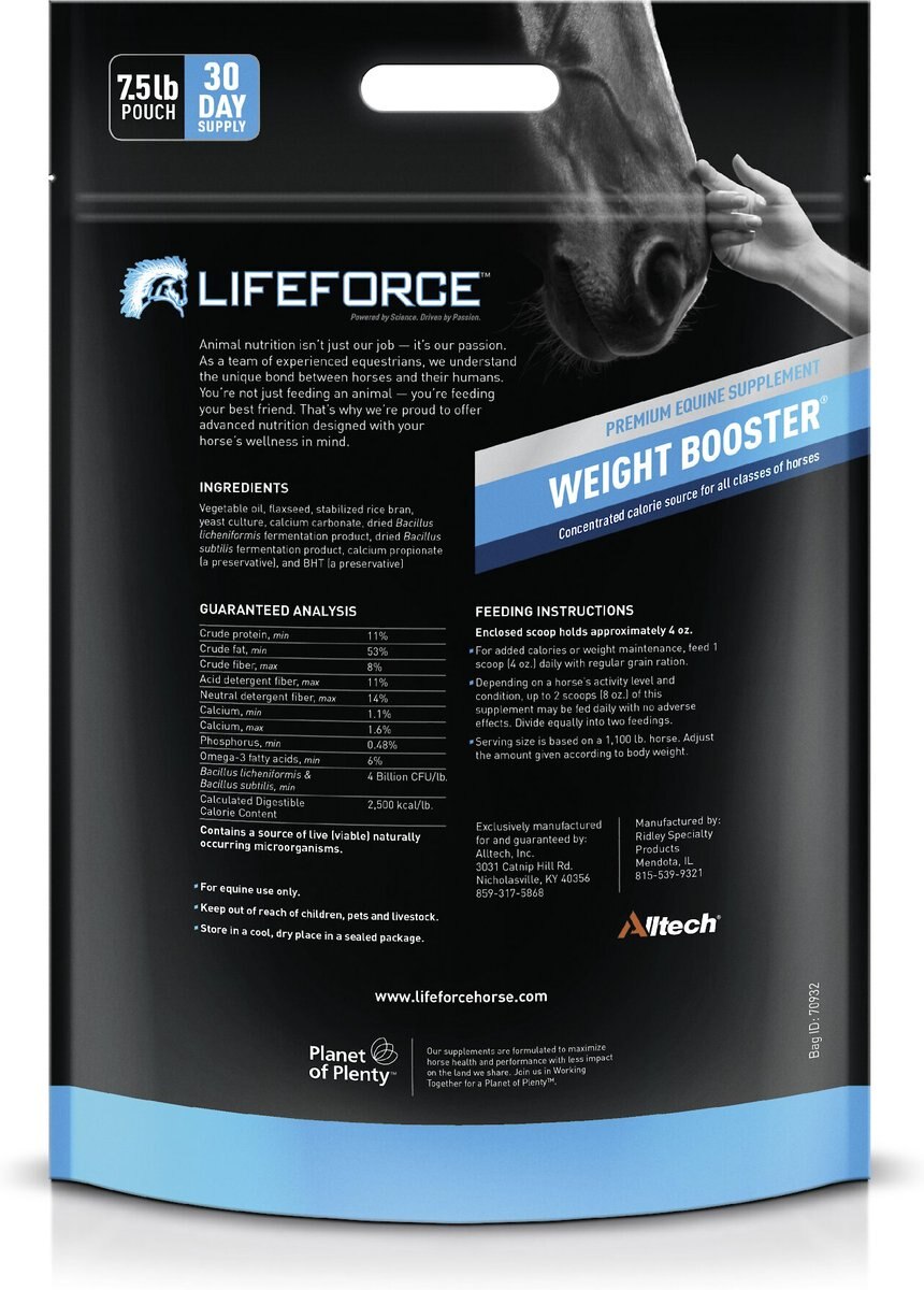 LIFEFORCE Weight Booster Horse Supplement, 7.5lb pouch