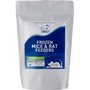 MiceDirect Frozen Feeders Snake Food, Combo Pack, Mice, Small Adults & Large Adults, 80 count