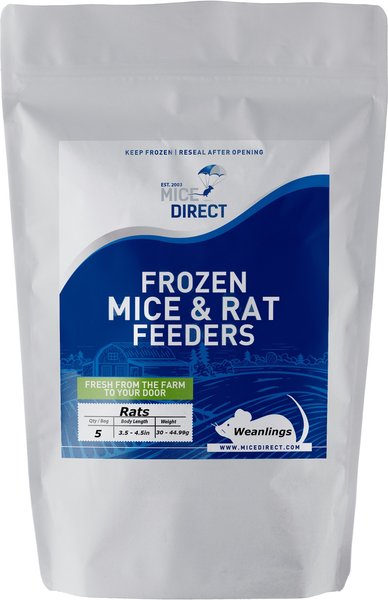 MiceDirect Frozen Feeders Snake Food, Rats, Weanlings, 5 count slide 1 of 1