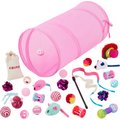 Frisco Plush, Teaser, Ball & Tunnel Variety Pack Cat Toy with Catnip, 25 count, Pink